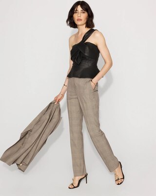 One-Shoulder Faux Leather Peplum Top | White House Black Market